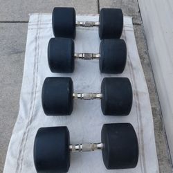 HAMPTON RUBBER COATED DUMBBELLS SET 75lbs. 80lbs  