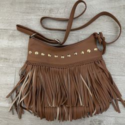 deb&dave Faux Leather Fringe Crossbody Shoulder Handbag Purse
