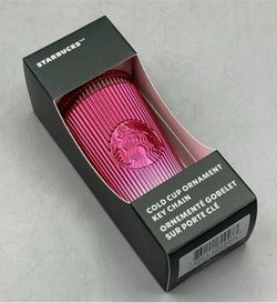 Starbucks Pink Cold Cup Ornament Key Chain