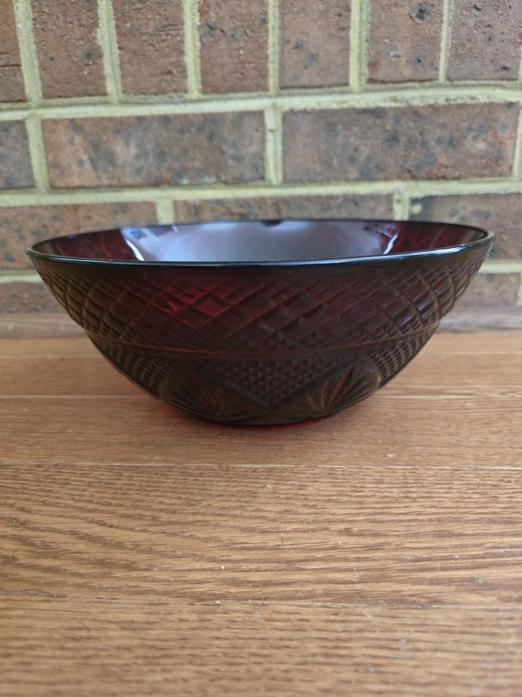 Vintage Arcoroc Tuby Red Serving Bowl