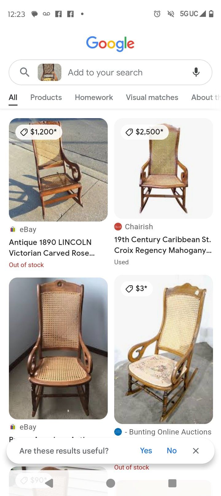 1800s Rocking Chair Vintage Antique Wood 1890 Victorian Carved