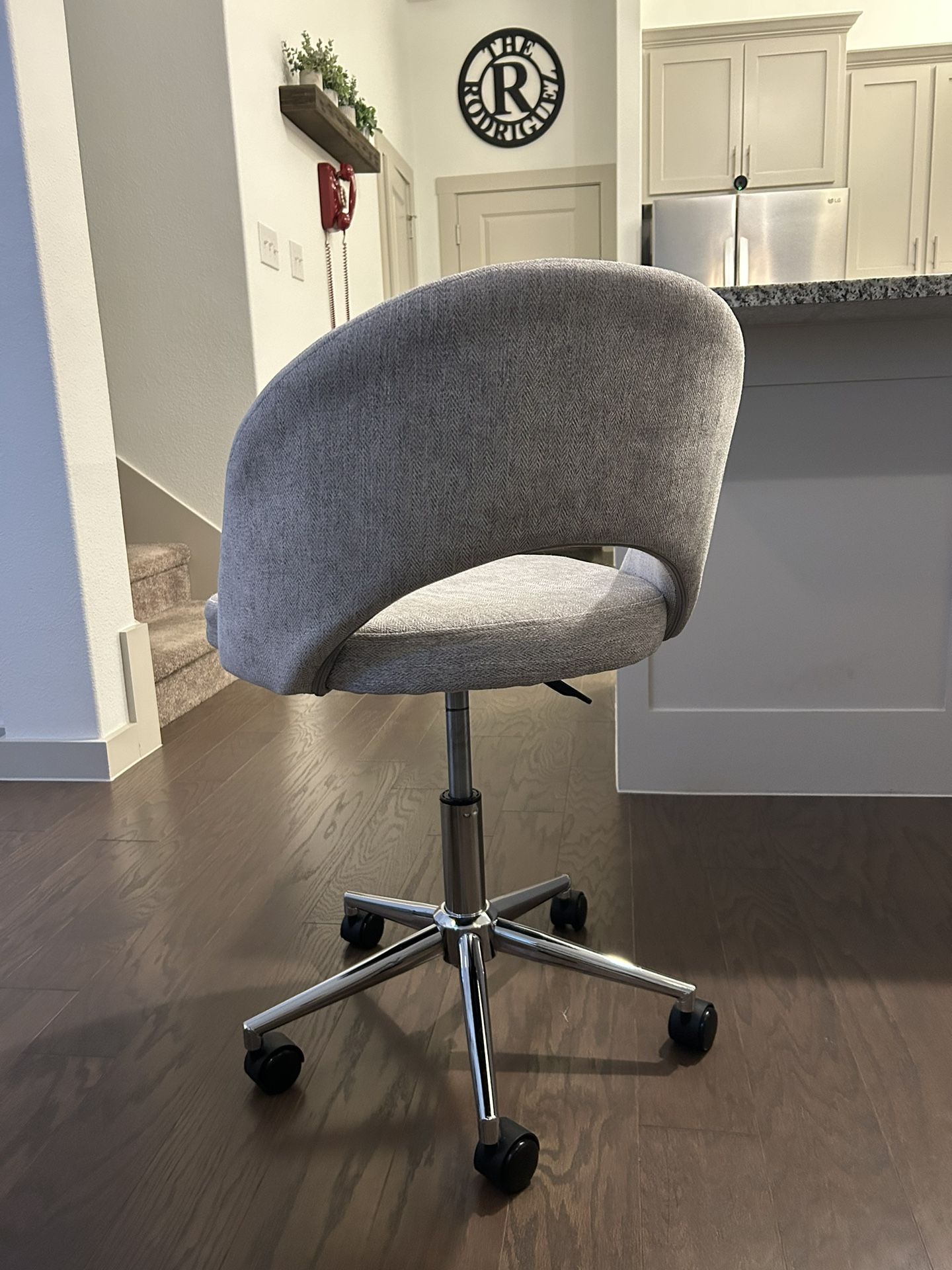 Desk or Office Chair In Gray Color with Wheels