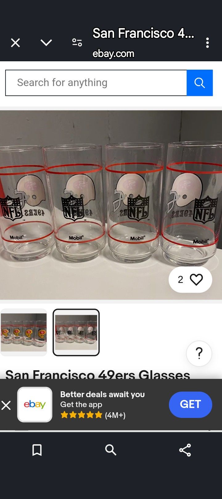 49ers Drinking Glasses Collection