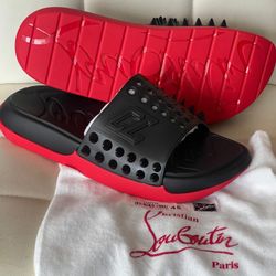 Red Buttom Men Slides 