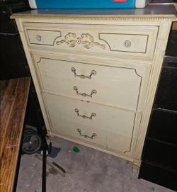 Vintage French Provincial Tall Dresser price is firm