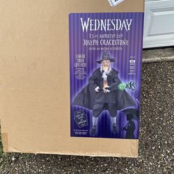 Hallowed Decor Wednesday Character Joseph Crackstone Motion Activated 