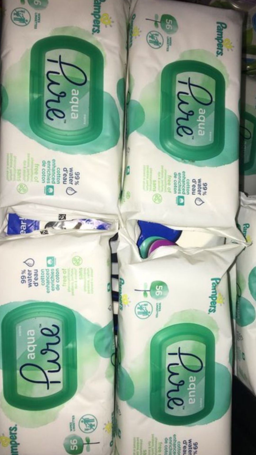 Pampers aqua pure baby wipes