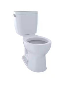 Toto Entrada 12 in. Rough In Two-Piece 1.28 GPF Single Flush Round Toilet in Cotton White, Seat Not Included