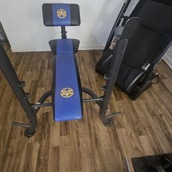 Workout Bench With Bar And 250lbs Of Plates