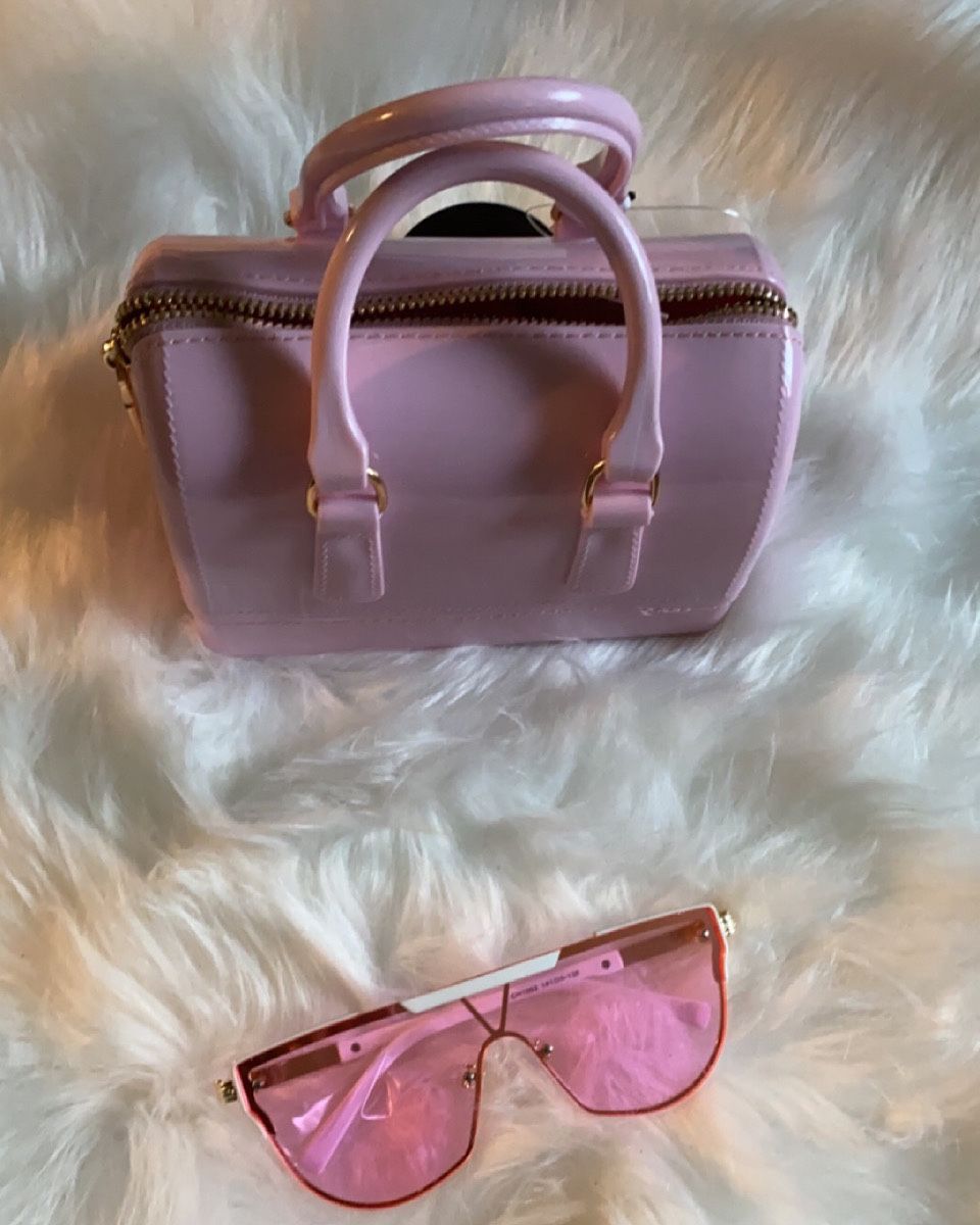 Pink Jelly Purse Set