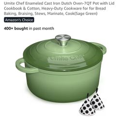 Umite Chef Enameled Cast Iron Dutch Oven-7QT Pot
