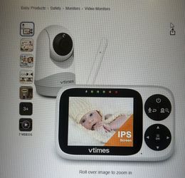 VTimes Baby Monitor with Camera and Audio 3.2" IPS Screen Video Baby Monitor No WiFi