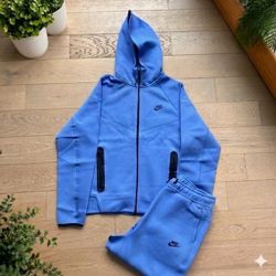 Nike Tech Fleece Tracksuit Baby Blue Hoodie + Pants
