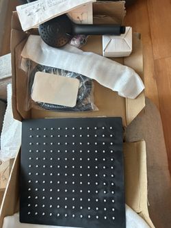 8” Rain Shower Head Kit – Handheld Combo, Adjustable Extension Arm, High Pressure, Black 