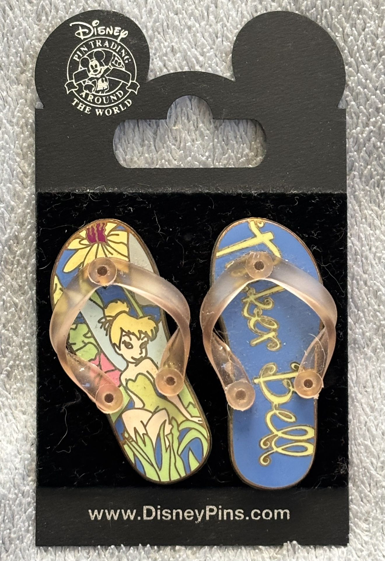 Tinker Bell Sandals Flip Flops 2 pin disney set
