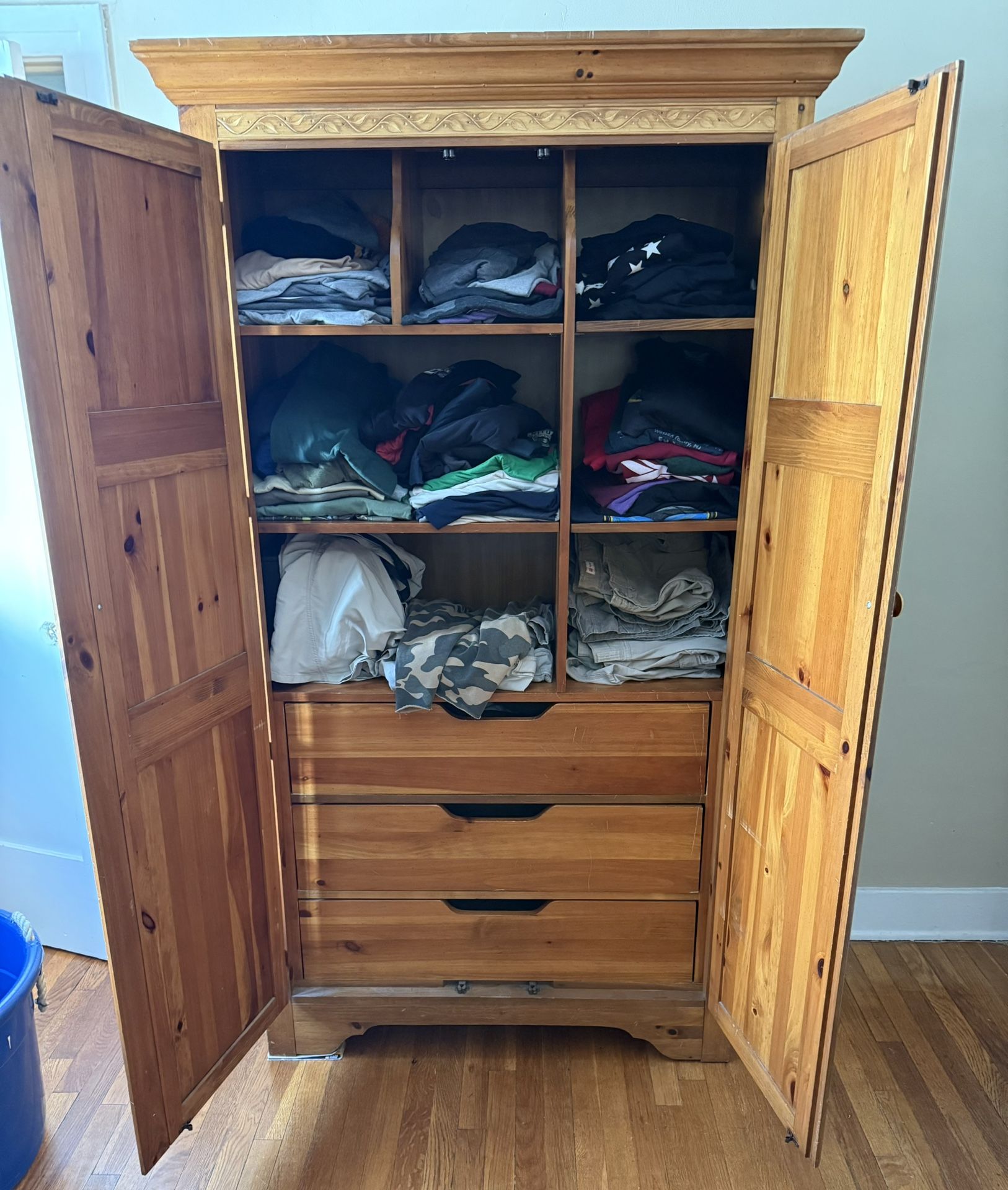 Large dresser/shelves with matching small set of drawers. $500 obo