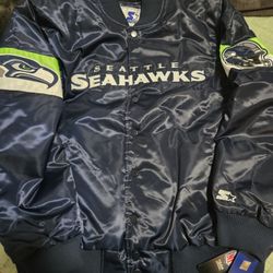 nfl seattle seahawks starter satin jacket sizeXL brand new 