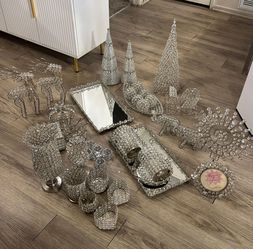 Crystal and Silver Decorative Home Decor Set