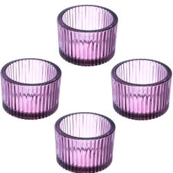 4 Pcs Tealight Candle Holder, Tea Lights Candle Holder Glass Votive Candle Holders Glass Candle Holders for Table Centerpiece Decor Wedding Dinner Par