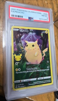 PSA 8 Pikachu Full Art 2021 Pokemon Celebrations #005