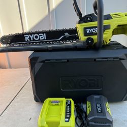 RYOBI 40V HP Brushless 18 in. Cordless Battery Chainsaw with 5.0 Ah Battery and Charger