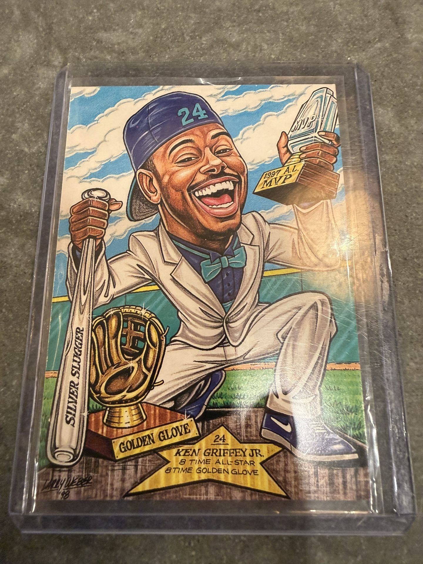 1998 Ken Griffey jr, Larry Webber sketch card