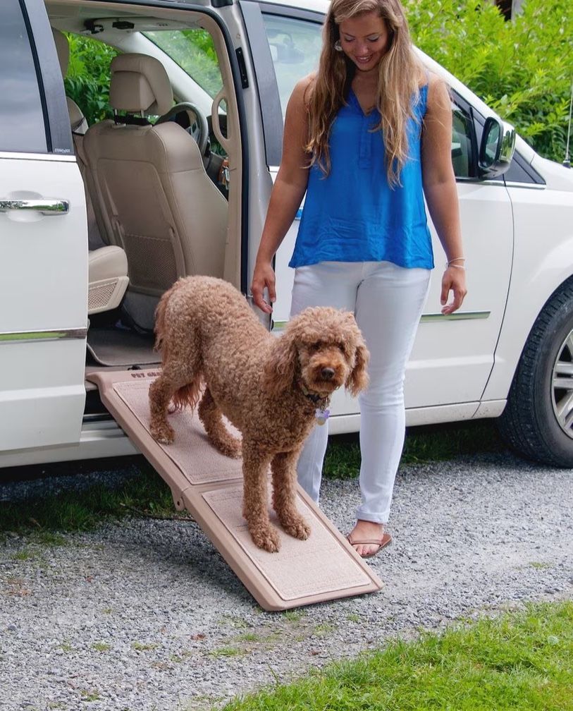 Pet Gear Short Bi-Fold Dog Ramp, Tan