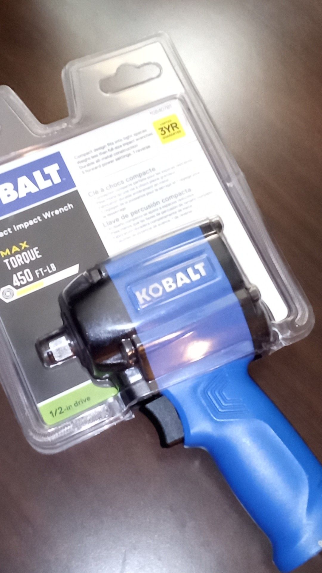 Cobalt compact impact wrench Max torque half inch drive