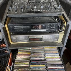 DJ with Speakers and Mixer 