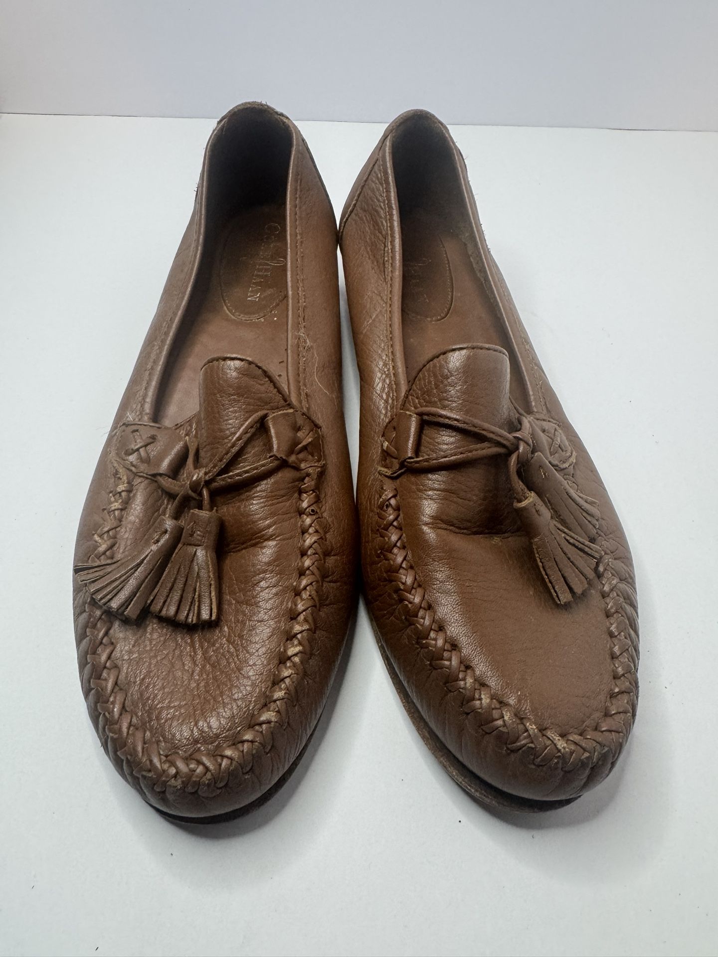 Cole Haan Tan Leather Tassel Loafers Size 9AA