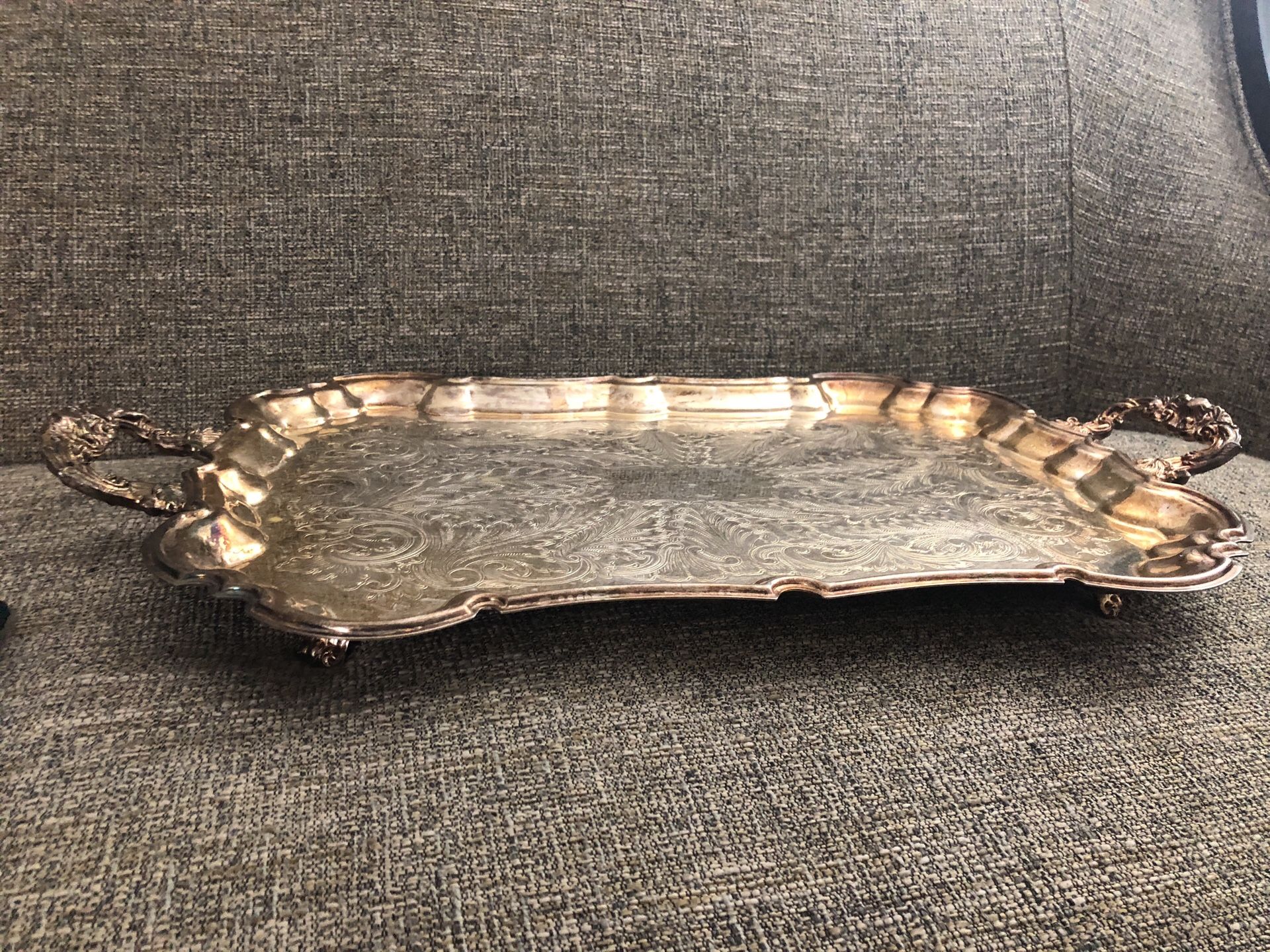 Vintage Leonard EP Silver Plate Serving tray . Please see all the pictures and read the description