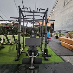 Vesta Smith Machine 1001 | Adj Bench W/ Leg Developer And Preacher Station |Gym Equipment | Fitness | Pulleys|🔴WEIGHTS AND BARBELL SOLD SEPARATELY 🔴