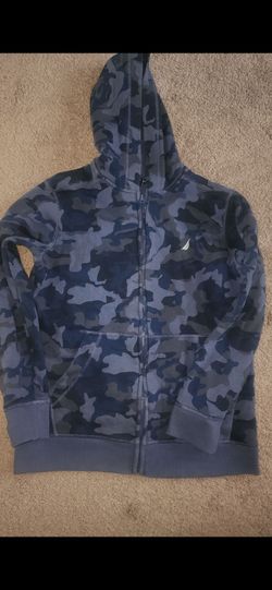 Boys blue camouflage Nautica sweater in size L
