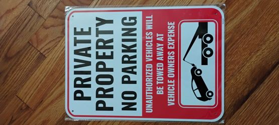 No parking private property sign