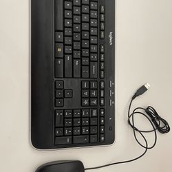 Logitech Keyboard And Wired Dell Mouse 