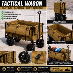 Tactical Folding Wagon – Heavy Duty All-Terrain Cart