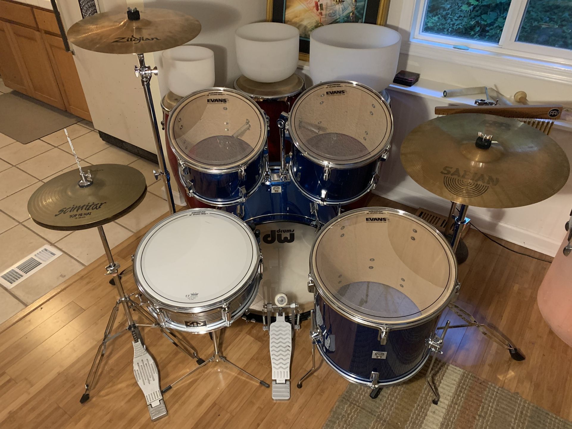 Drum Set, New Drumheads, Zildjian & Sabian Cymbals