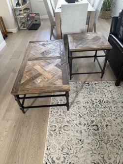 Parquet Coffee Table And End Table
