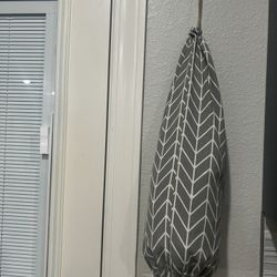 Gray Storage Cloth Bag Holder_ Dispenser 