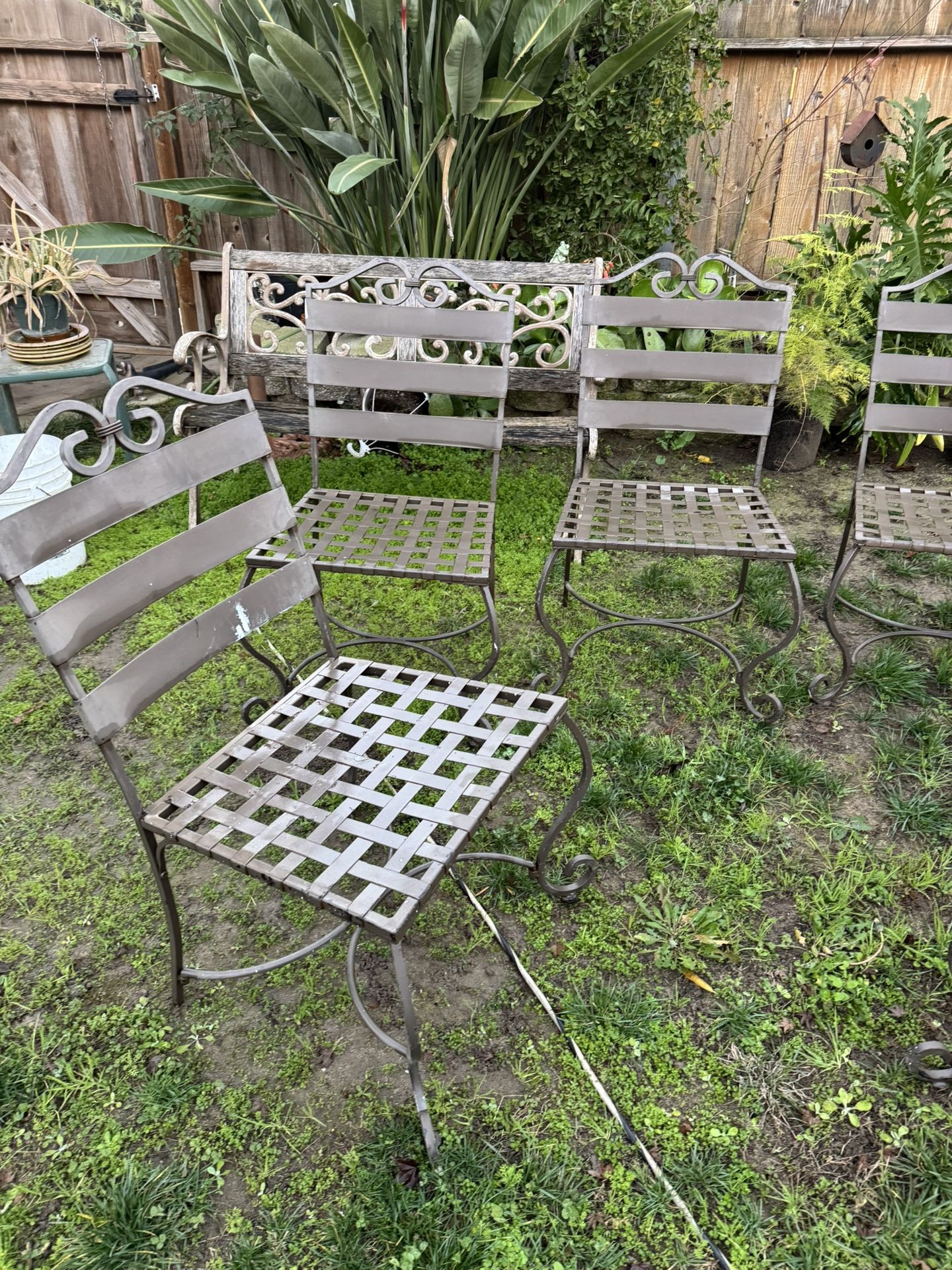 Six Metal Chairs $150