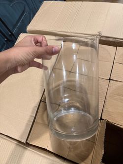 large elegant clear glass hurricane vases