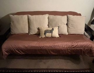 $105 OFF! - FULL SIZE CONVERTIBLE FUTON SOFA BED. WELL-MADE HEAVY GAUGE STEEL & HARDWOOD