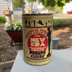 Vintage New Era Potato Chip Tin With Lid