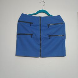 Michael Kors Skirt Size 4 Royal Blue With Bold Zipper 