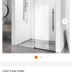 ✨️ VIGO Elan E-Class 60 to 64 in. W x 76 in. H Sliding Frameless Shower Door in Matte Black with 3/8 in. (10mm) Clear Glass W5794