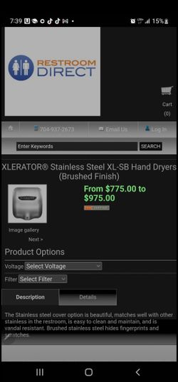 120vv Commercial Hand Dryer 2 Available