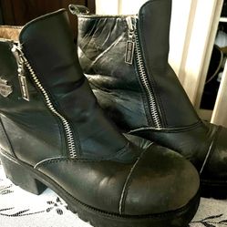 Harley-Davidson Starter Switch Black Leather Boots Size 7 US Womens D82016