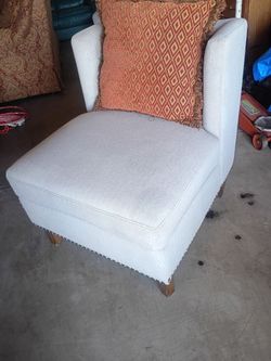 Light Gray Upholstered Slipper Chair 2 for $25