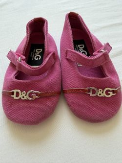 Vintage D&G Dolce & Gabbana Junior Pink Baby Mary Jane Shoes Made in Italy