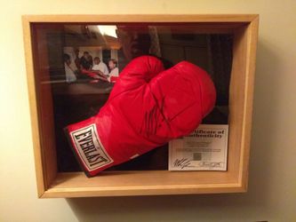 Authentic sighed c.o.a mike Tyson framed glove must have item